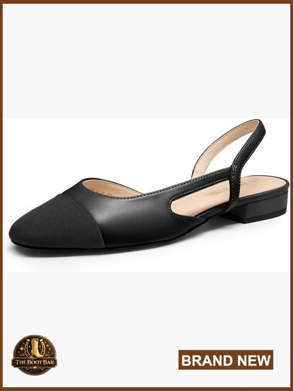 Slingback Flats Square Toe Ballet Dressy Low Heel Shoes for Work Office Wedding